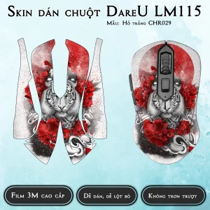 Skin dán chuột Dareu LM115 mẫu Hổ trắng CHR029