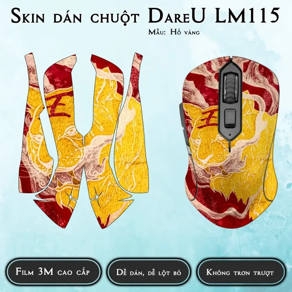 Skin dán chuột Dareu LM115 mẫu Hổ vàng