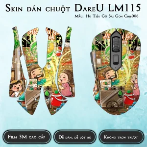 Skin dán chuột Dareu LM115 mẫu Hủ Tiếu Gõ Sài Gòn Chib006