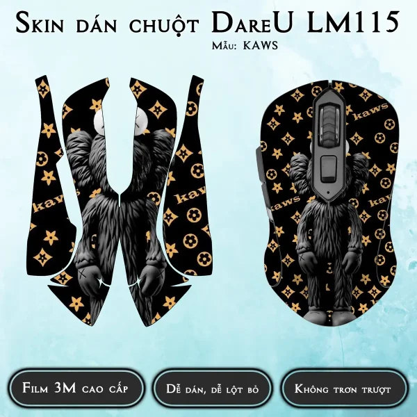 Skin dán chuột Dareu LM115 mẫu KAWS