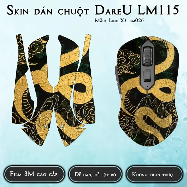 Skin dán chuột Dareu LM115 mẫu Linh Xà lsm026