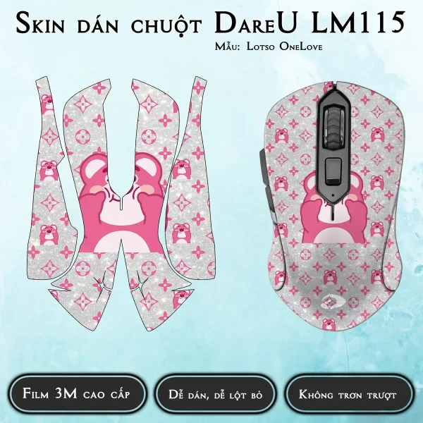 Skin dán chuột Dareu LM115 mẫu Lotso OneLove