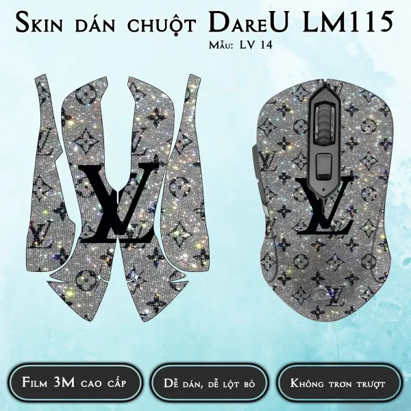 Skin dán chuột Dareu LM115 mẫu LV 14