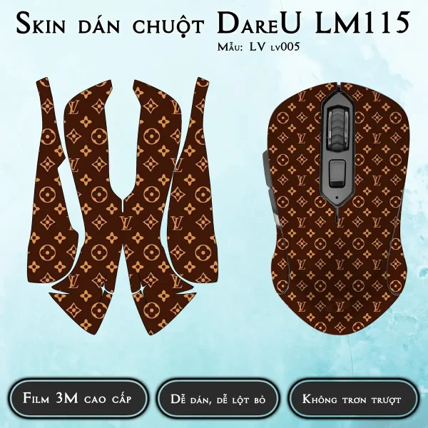 Skin dán chuột Dareu LM115 mẫu LV lv005