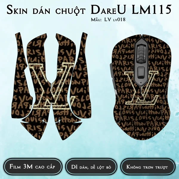 Skin dán chuột Dareu LM115 mẫu LV lv018
