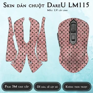 Skin dán chuột Dareu LM115 mẫu LV lấp lánh