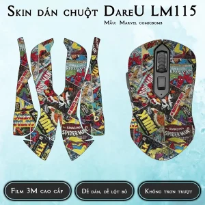 Skin dán chuột Dareu LM115 mẫu Marvel comicbomb