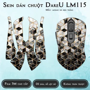 Skin dán chuột Dareu LM115 mẫu mosaic đá đen trắng
