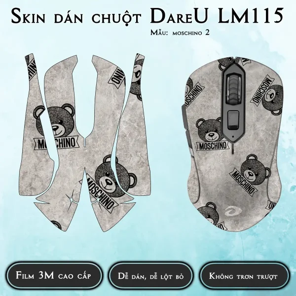 Skin dán chuột Dareu LM115 mẫu moschino 2