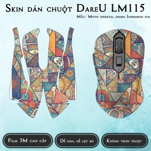 Skin dán chuột Dareu LM115 mẫu Motif oriental indien Impression sur toile