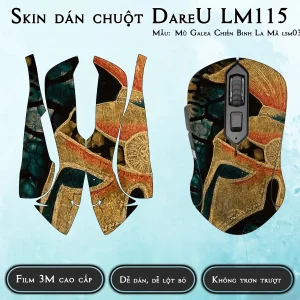 Skin dán chuột Dareu LM115 mẫu Mũ Galea Chiến Binh La Mã lsm032