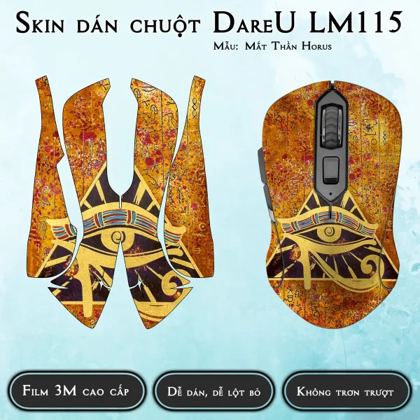 Skin dán chuột Dareu LM115 mẫu Mắt Thần Horus