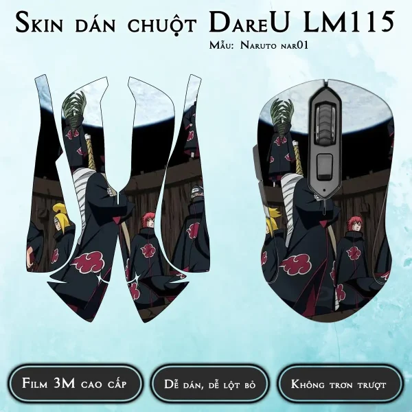 Skin dán chuột Dareu LM115 mẫu Naruto nar01