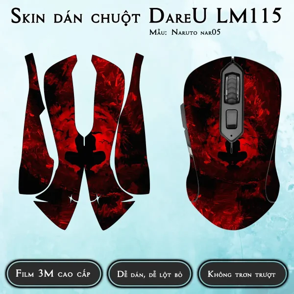 Skin dán chuột Dareu LM115 mẫu Naruto nar05