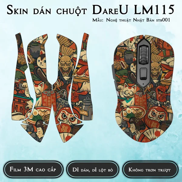 Skin dán chuột Dareu LM115 mẫu Nghệ thuật Nhật Bản stb001