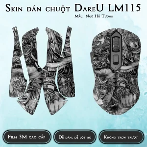 Skin dán chuột Dareu LM115 mẫu Ngũ Hổ Tướng