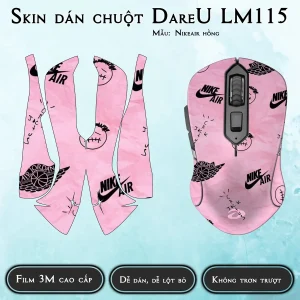 Skin dán chuột Dareu LM115 mẫu Nikeair hồng