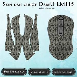 Skin dán chuột Dareu LM115 mẫu Nordic xám