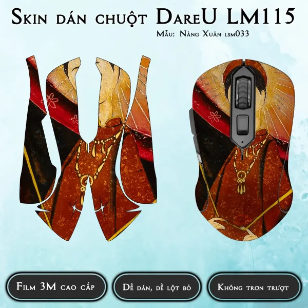 Skin dán chuột Dareu LM115 mẫu Nàng Xuân lsm033