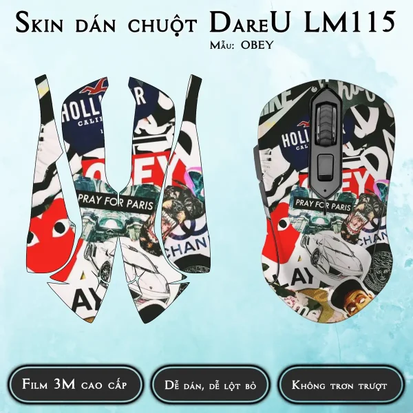 Skin dán chuột Dareu LM115 mẫu OBEY