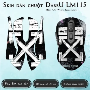 Skin dán chuột Dareu LM115 mẫu Off White Black Dope