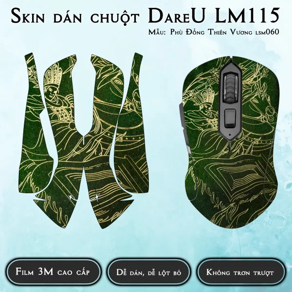 Skin dán chuột Dareu LM115 mẫu Phù Đổng Thiên Vương lsm060
