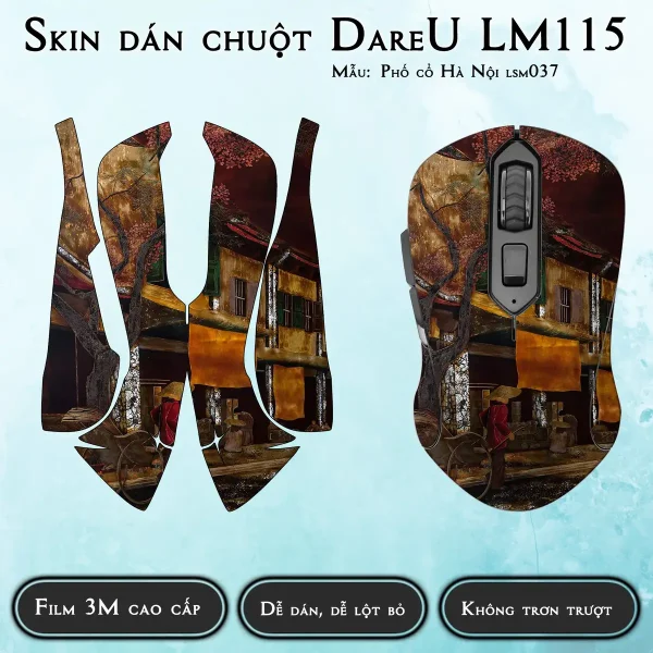 Skin dán chuột Dareu LM115 mẫu Phố cổ Hà Nội lsm037