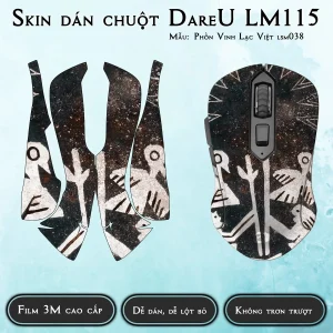 Skin dán chuột Dareu LM115 mẫu Phồn Vinh Lạc Việt lsm038