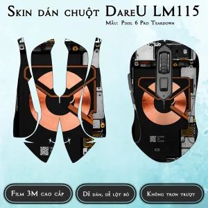 Skin dán chuột Dareu LM115 mẫu Pixel 6 Pro Teardown