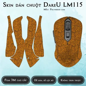 Skin dán chuột Dareu LM115 mẫu Polynesian cam