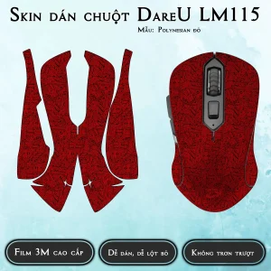 Skin dán chuột Dareu LM115 mẫu Polynesian đỏ