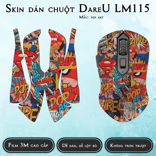 Skin dán chuột Dareu LM115 mẫu pop art