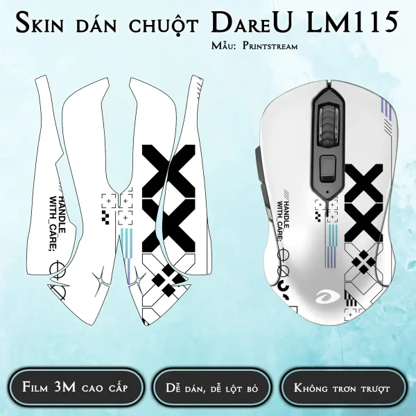 Skin dán chuột Dareu LM115 mẫu Printstream