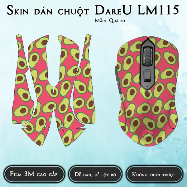 Skin dán chuột Dareu LM115 mẫu Quả bơ