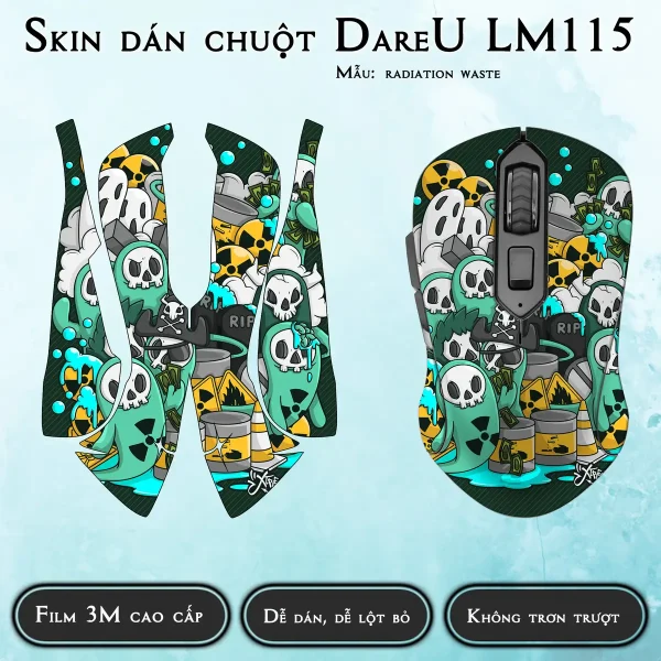 Skin dán chuột Dareu LM115 mẫu radiation waste
