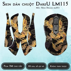 Skin dán chuột Dareu LM115 mẫu Rồng Dragon dra011