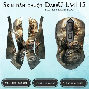 Skin dán chuột Dareu LM115 mẫu Rồng Dragon dra024
