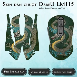 Skin dán chuột Dareu LM115 mẫu Rồng Dragon dra034