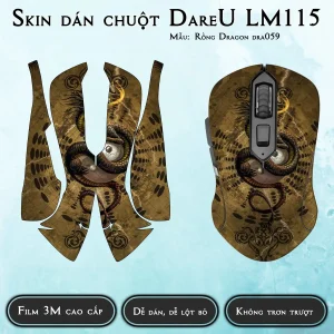 Skin dán chuột Dareu LM115 mẫu Rồng Dragon dra059