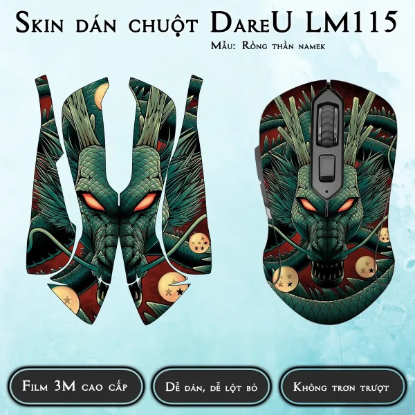 Skin dán chuột Dareu LM115 mẫu Rồng thần namek