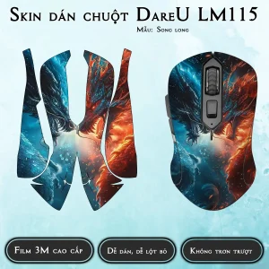 Skin dán chuột Dareu LM115 mẫu Song long