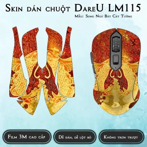 Skin dán chuột Dareu LM115 mẫu Song Ngư Bát Cát Tường