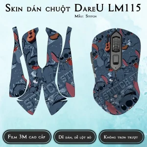 Skin dán chuột Dareu LM115 mẫu Stitch