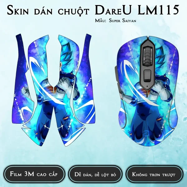 Skin dán chuột Dareu LM115 mẫu Super Saiyan