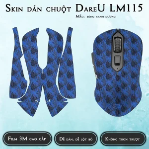 Skin dán chuột Dareu LM115 mẫu sóng xanh dương