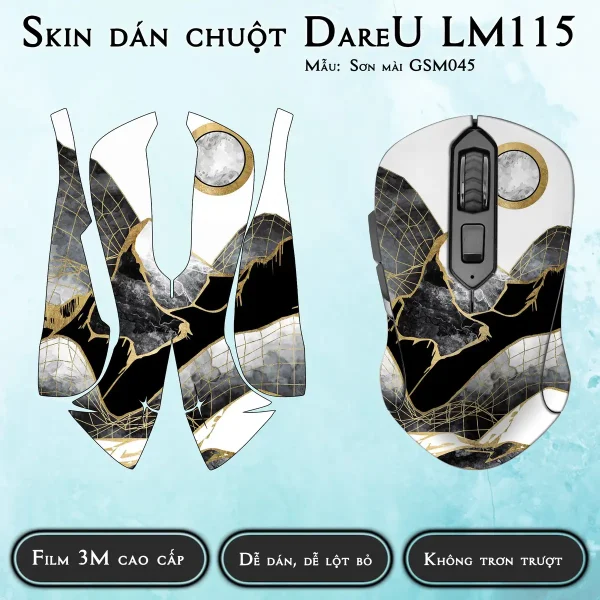 Skin dán chuột Dareu LM115 mẫu Sơn mài GSM045