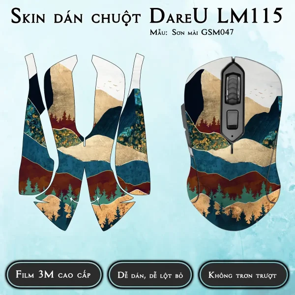 Skin dán chuột Dareu LM115 mẫu Sơn mài GSM047