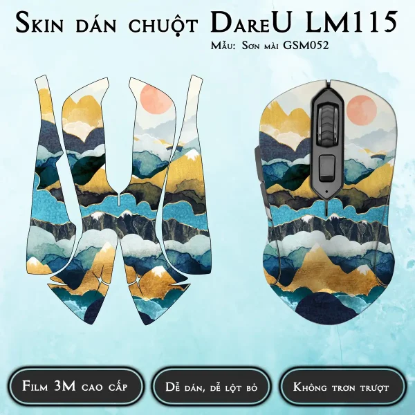 Skin dán chuột Dareu LM115 mẫu Sơn mài GSM052