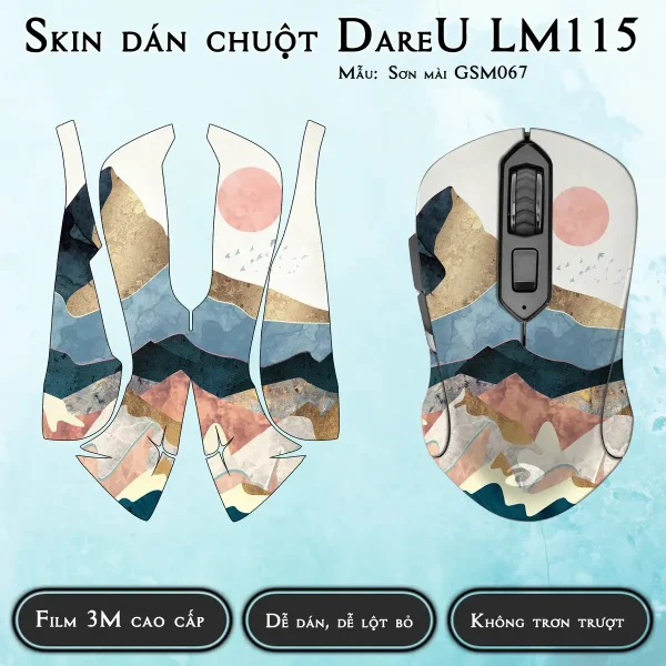 Skin dán chuột Dareu LM115 mẫu Sơn mài GSM067
