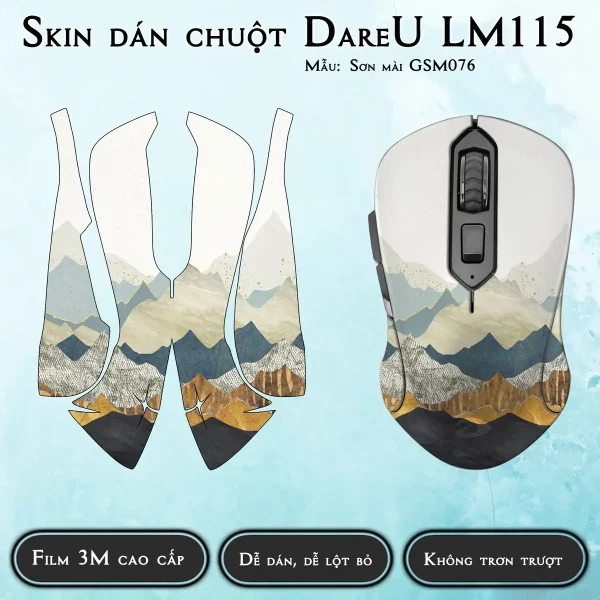 Skin dán chuột Dareu LM115 mẫu Sơn mài GSM076